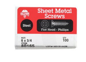 (image for) No. 6 x 3/4 in. L Phillips Flat Head Zinc-Plated Steel S