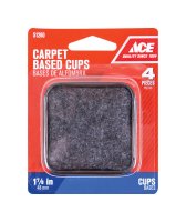 (image for) Plastic Caster Cup Brown/Walnut Square 1-7/8 in. W x 1-7/8 i
