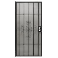 (image for) Precision 81-3/4 in. H x 36 in. W Regal Black Steel Security Doo