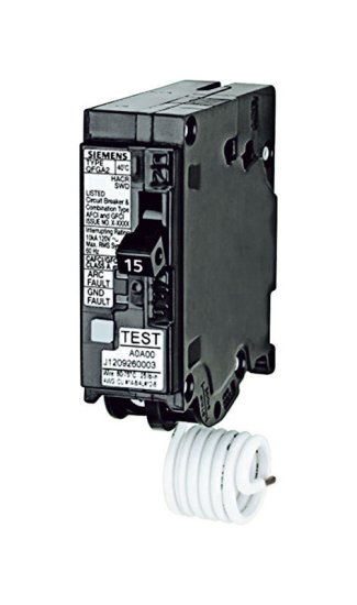 (image for) 15 amps Dual Function Single Pole Circuit Breaker