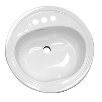 (image for) Bootz Industries Laurel Round Drop-In Bathroom Sink in White