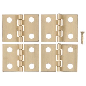 (image for) 1 in. W x 3/4 in. L Polished Brass Brass Broad Hinge 4 pk