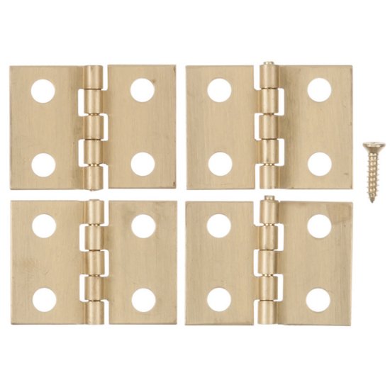 (image for) 1 in. W x 3/4 in. L Polished Brass Brass Broad Hinge 4 pk