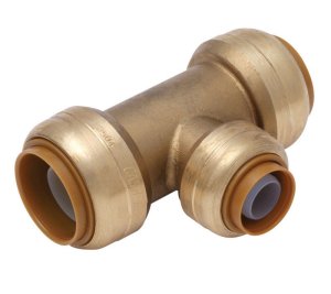 (image for) 3/4 in. Push x 3/4 in. Dia. Push Brass Reducing Tee