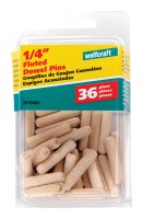 (image for) Fluted Hardwood Dowel Pin 1/4 in. Dia. x 1-1/8 in. L 1