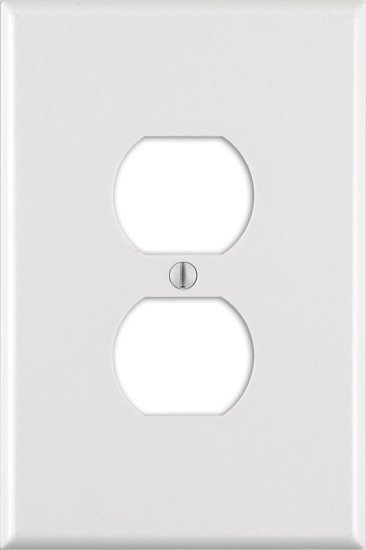 (image for) White 1 gang Plastic Duplex Outlet Wall Plate Jumbo