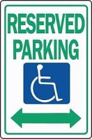 (image for) 18 in. x 12 in. Heavy-Duty Aluminum Reserved Handicap Parking