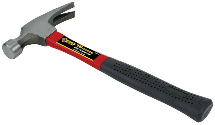 (image for) 16 oz. Smooth Face Rip Claw Hammer Fiberglass Handle
