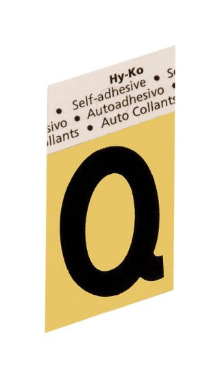 (image for) 1-1/2 in. Black Aluminum Self-Adhesive Letter Q 1 pc.