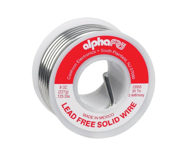 (image for) 8 oz. Lead-Free Solid Wire Solder 0.125 in. Dia. Tin/A