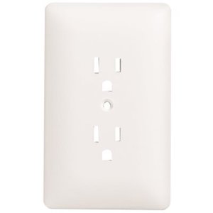 (image for) White 1-Gang Duplex Plastic Wall Plate Textured