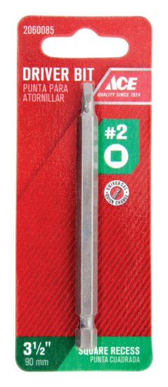 (image for) Square Recess #2 x 3-1/2 in. L Screwdriver Bit S2 Tool Steel