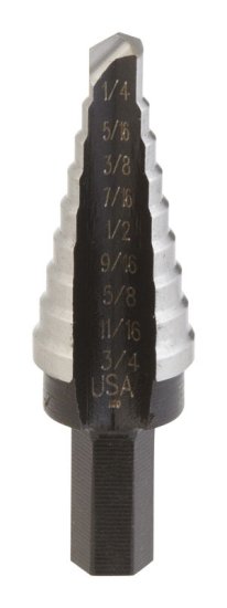 (image for) Unibit 1/4 to 3/4 in. x 6 in. L High Speed Steel Step Dril