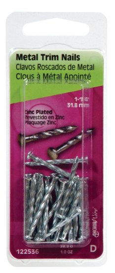 (image for) 1-1/4 in. Trim Zinc-Plated Steel Nail Flat