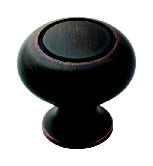 (image for) Round Cabinet Knob 1-1/4 in. Dia. Oil Rubbed Bro