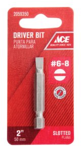 (image for) Slotted #6-8 x 2 in. L Screwdriver Bit S2 Tool Steel 1 pc.