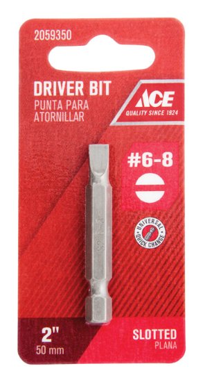 (image for) Slotted #6-8 x 2 in. L Screwdriver Bit S2 Tool Steel 1 pc.