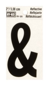 (image for) 2 in. Reflective Black Vinyl Self-Adhesive Special Charact