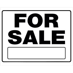 (image for) White For Sale Sign 20 inch H X 24 inch W