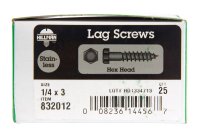 (image for) 1/4 in. x 3 in. L Hex Stainless Steel Lag Screw 25 pk