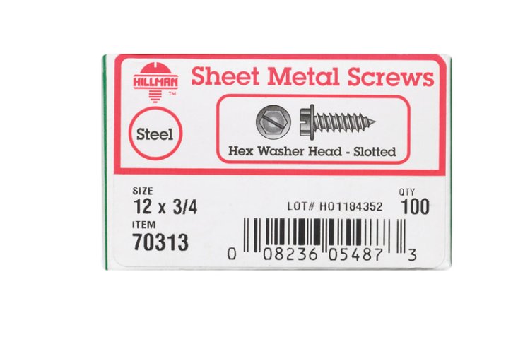 (image for) No. 12 x 3/4 in. L Slotted Hex Washer Head Zinc-Plated S