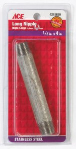 (image for) 3/8 in. MPT x 4 in. L Stainless Steel Nipple