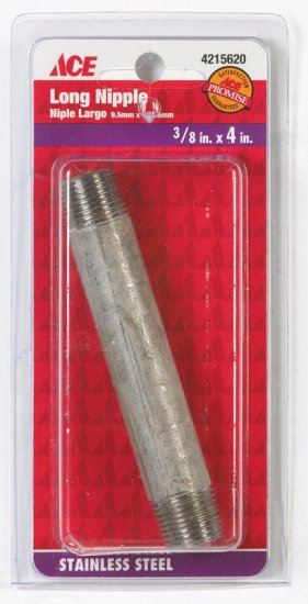 (image for) 3/8 in. MPT x 4 in. L Stainless Steel Nipple