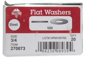 (image for) Zinc-Plated Steel 3/4 in. USS Flat Washer 20 pk