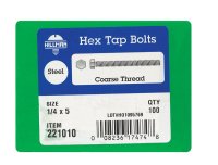 (image for) 1/4 in. Dia. x 5 in. L Zinc Plated Steel Hex Tap Bolt 10