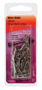 (image for) 17 Ga. x 1-1/4 in. L Stainless Steel Wire Nails 1 pk 2 o