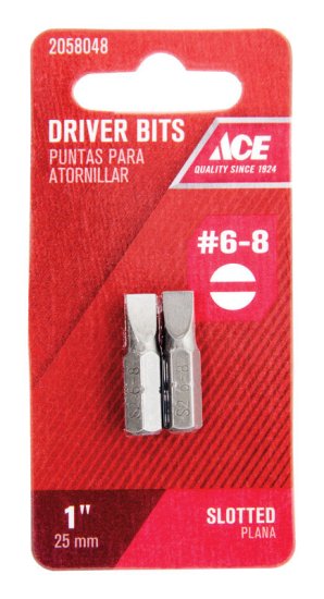 (image for) Slotted #6-8 x 1 in. L Insert Bit S2 Tool Steel 2 pc.