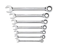 (image for) GearWrench 12 Point SAE Ratcheting Combination Wrench Set 7 pc