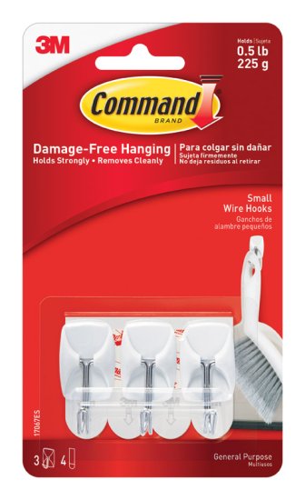 (image for) Command Small Plastic Wire Hooks 1-5/8 in. L 3 pk
