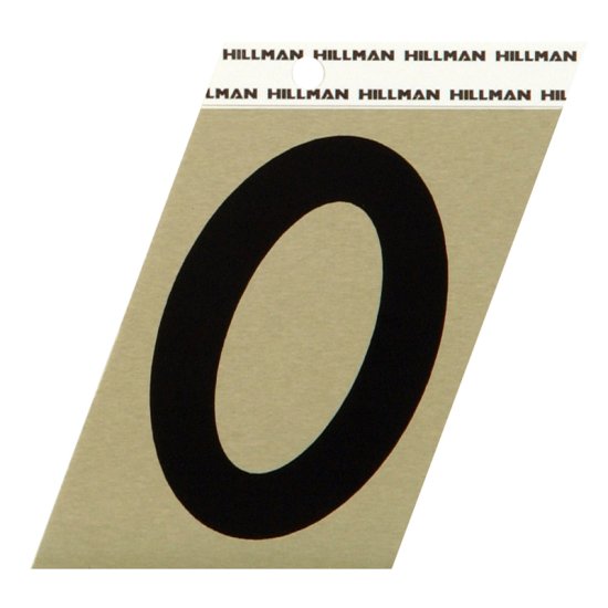 (image for) Hillman 3 in. Reflective Black Vinyl Self-Adhesive Number 0 1 pc