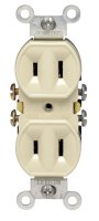 (image for) 15 amps 125 volt Duplex Ivory Outlet 1-15R 1 pk