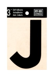 (image for) 3 in. Black Vinyl Self-Adhesive Letter J 1 pc.
