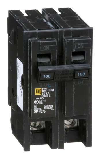 (image for) HomeLine 100 amps Surge 2-Pole Circuit Breaker