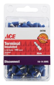 (image for) Insulated Wire Male Disconnect Blue 100 pk