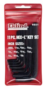 (image for) Hex-L .050" to 3/8" SAE Short Arm Hex L-Key Set Mult