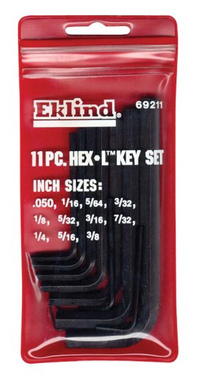 (image for) Hex-L .050" to 3/8" SAE Short Arm Hex L-Key Set Mult