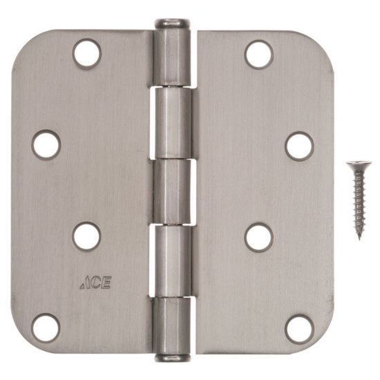 (image for) Ace 4 in. L Satin Nickel Residential Door Hinge 3 pk