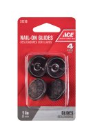 (image for) Black 1 in. Nail-On Carpet/Nylon Chair Gl