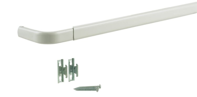 (image for) Enamel White Curtain Rod 18 in. L x 28 in. L