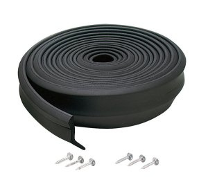 (image for) Black Rubber Door Set Seal For Garage Doors 16 ft. L x 1 in.