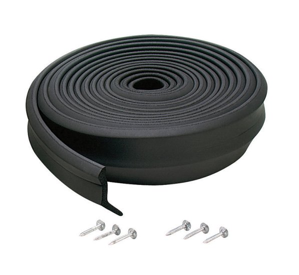 (image for) Black Rubber Door Set Seal For Garage Doors 16 ft. L x 1 in.