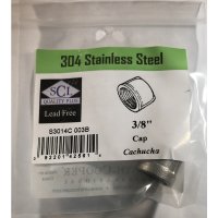 (image for) 3/8 in. FPT x 3/8 in. Dia. FPT Stainless Steel Cap