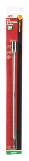 (image for) 12 in. Steel Wood Boring Bit Extension 1/4 in. 3-Flat Shank