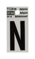 (image for) 1 in. Reflective Black Vinyl Self-Adhesive Letter N 1 pc.