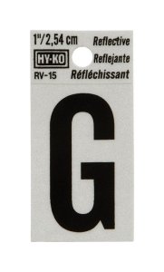 (image for) 1 in. Reflective Black Vinyl Self-Adhesive Letter G 1 pc.