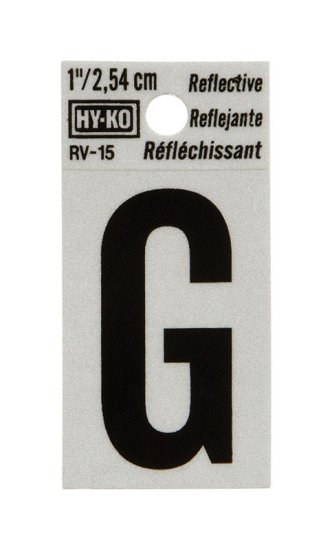 (image for) 1 in. Reflective Black Vinyl Self-Adhesive Letter G 1 pc.